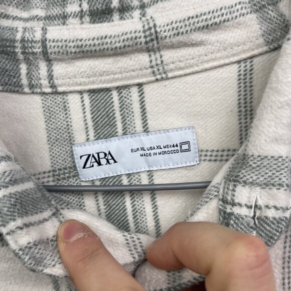 Zara DNWR-Heavyweight Flannel Shirt Men's XL Light Green Lumberjack - Picture 5 of 12
